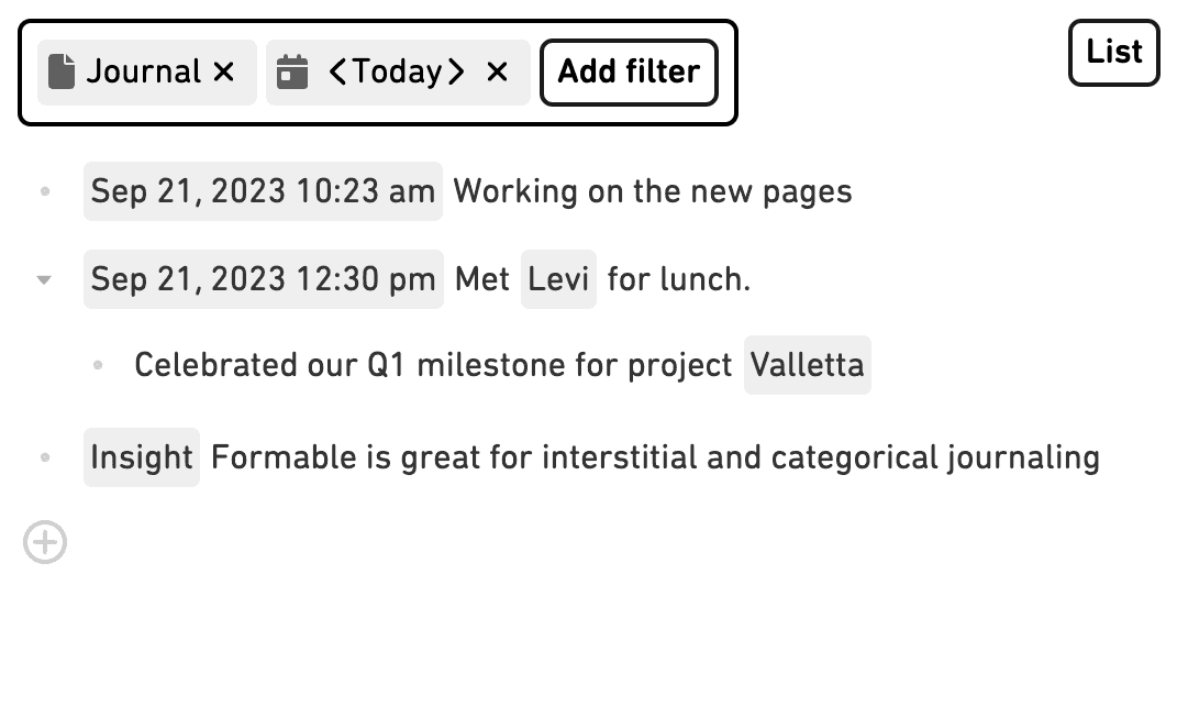 Nested list