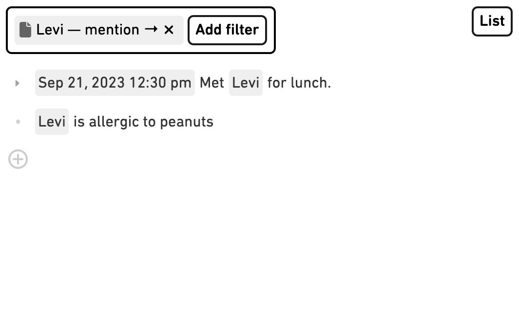 Nested list